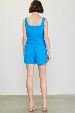 SKIES ARE BLUE Shorts*Tailored Pintuck Shorts Malibublue