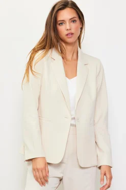 SKIES ARE BLUE Blazers*Tailored Single Button Blazer Cream
