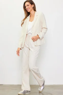 SKIES ARE BLUE Blazers*Tailored Single Button Blazer Cream
