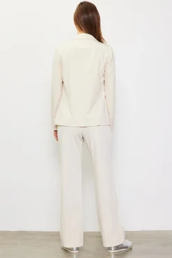 SKIES ARE BLUE Blazers*Tailored Single Button Blazer Cream