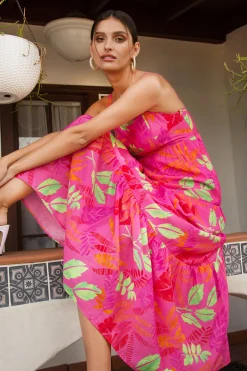 SKIES ARE BLUE Maxi Dresses*Tropical Print Maxi Dress Prettyinpink