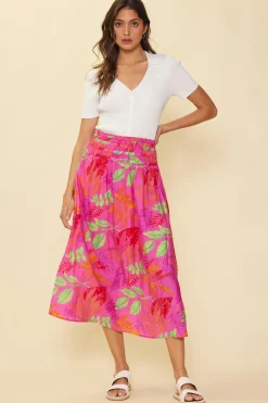 SKIES ARE BLUE Skirts*Tropical Print Skirt Prettyinpink