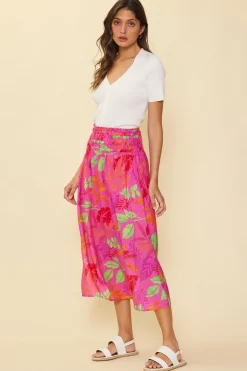 SKIES ARE BLUE Skirts*Tropical Print Skirt Prettyinpink