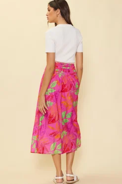 SKIES ARE BLUE Skirts*Tropical Print Skirt Prettyinpink