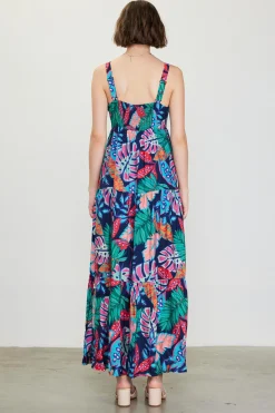 SKIES ARE BLUE Maxi Dresses*Ula Print Tiered Maxi Dress Tropical