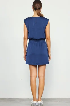 SKIES ARE BLUE Mini Dresses*Utility Sleeveless Mini Dress Navy