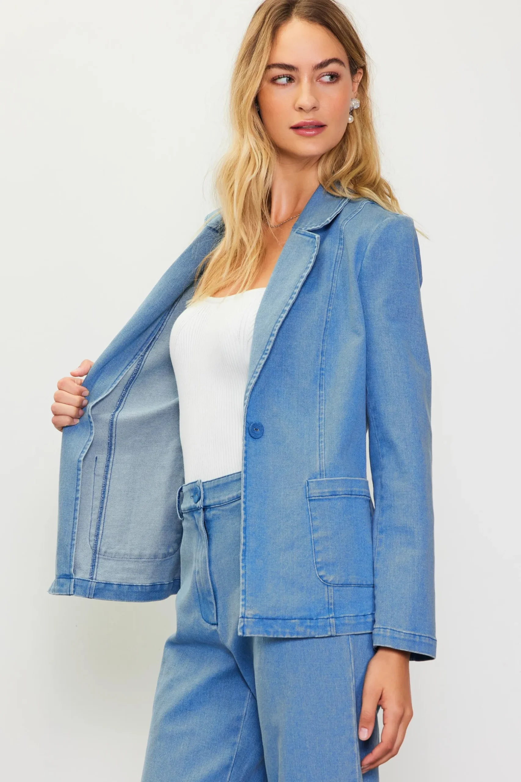 SKIES ARE BLUE Blazers*Washed Blazer Denim