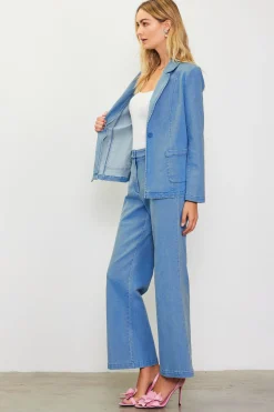 SKIES ARE BLUE Blazers*Washed Blazer Denim