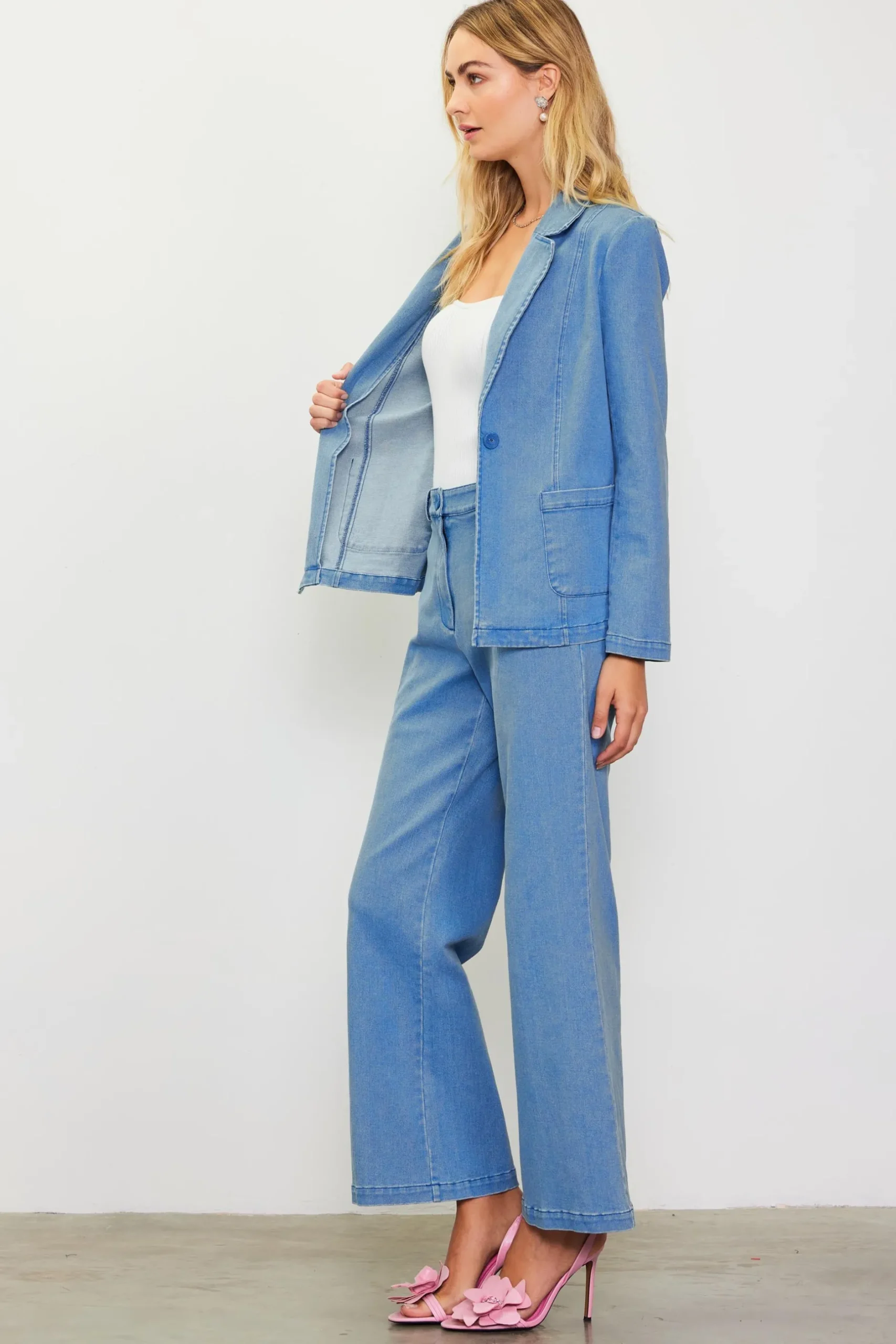 SKIES ARE BLUE Blazers*Washed Blazer Denim