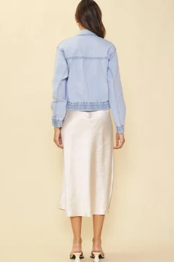 SKIES ARE BLUE Outerwear*Washed Denim Jacket Chambray
