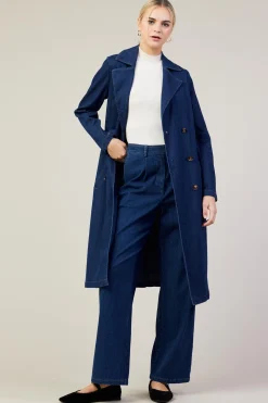 SKIES ARE BLUE Pants*Washed Denim Pants Bluedenim