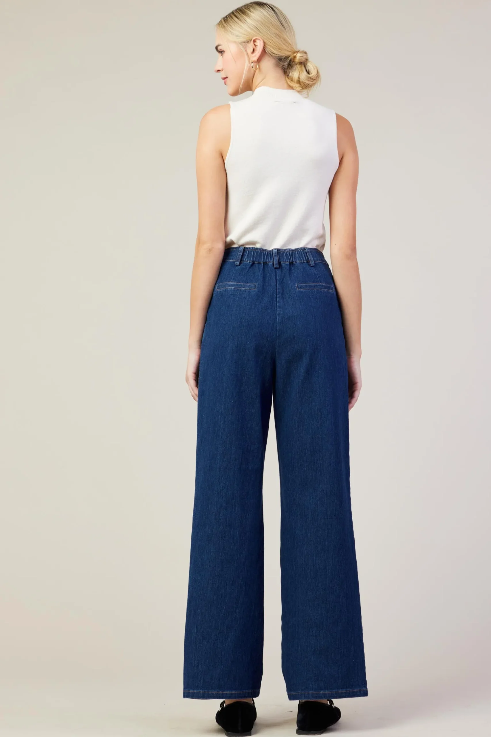 SKIES ARE BLUE Pants*Washed Denim Pants Bluedenim