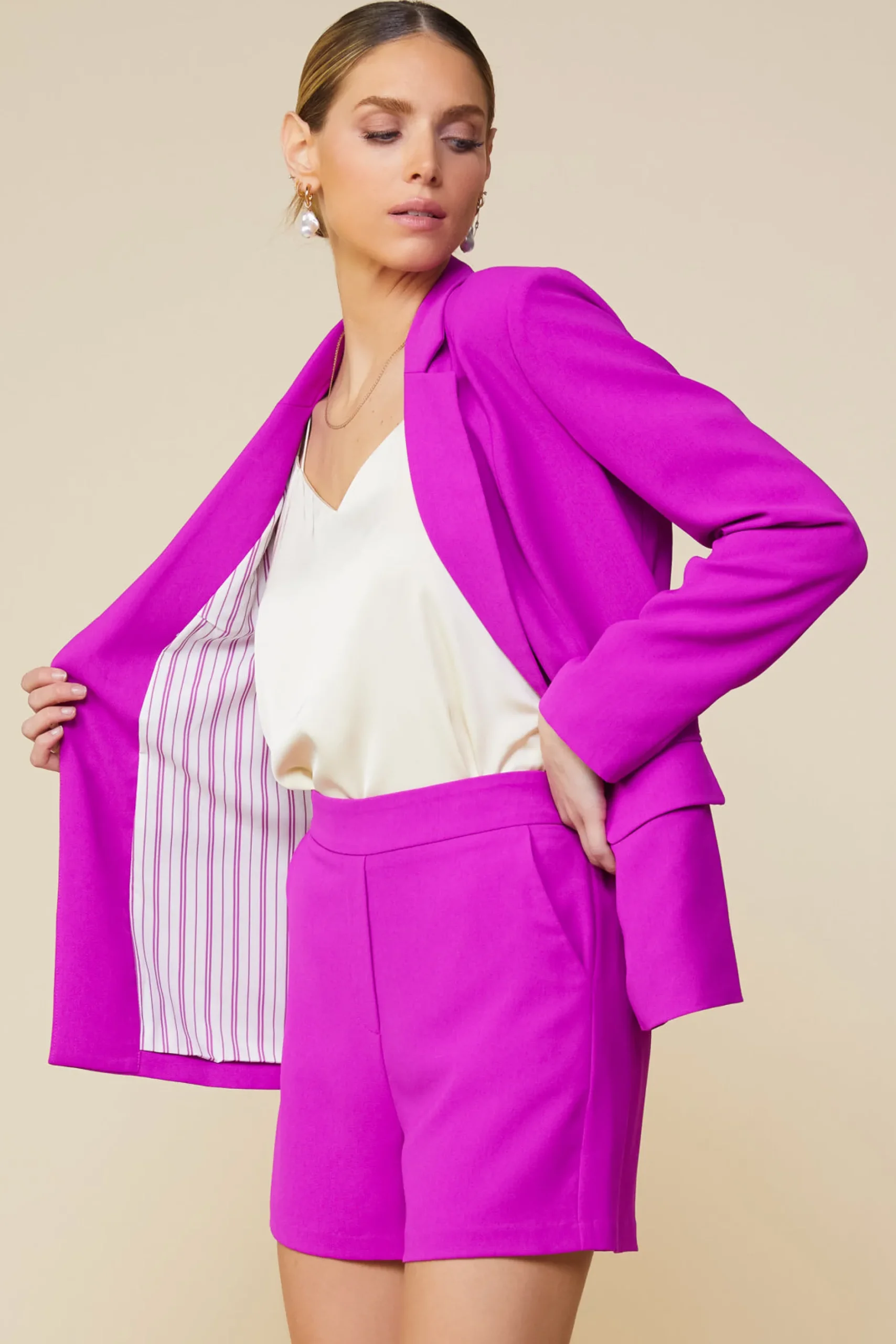 SKIES ARE BLUE Blazers*Welt Pocket Blazer Orchid