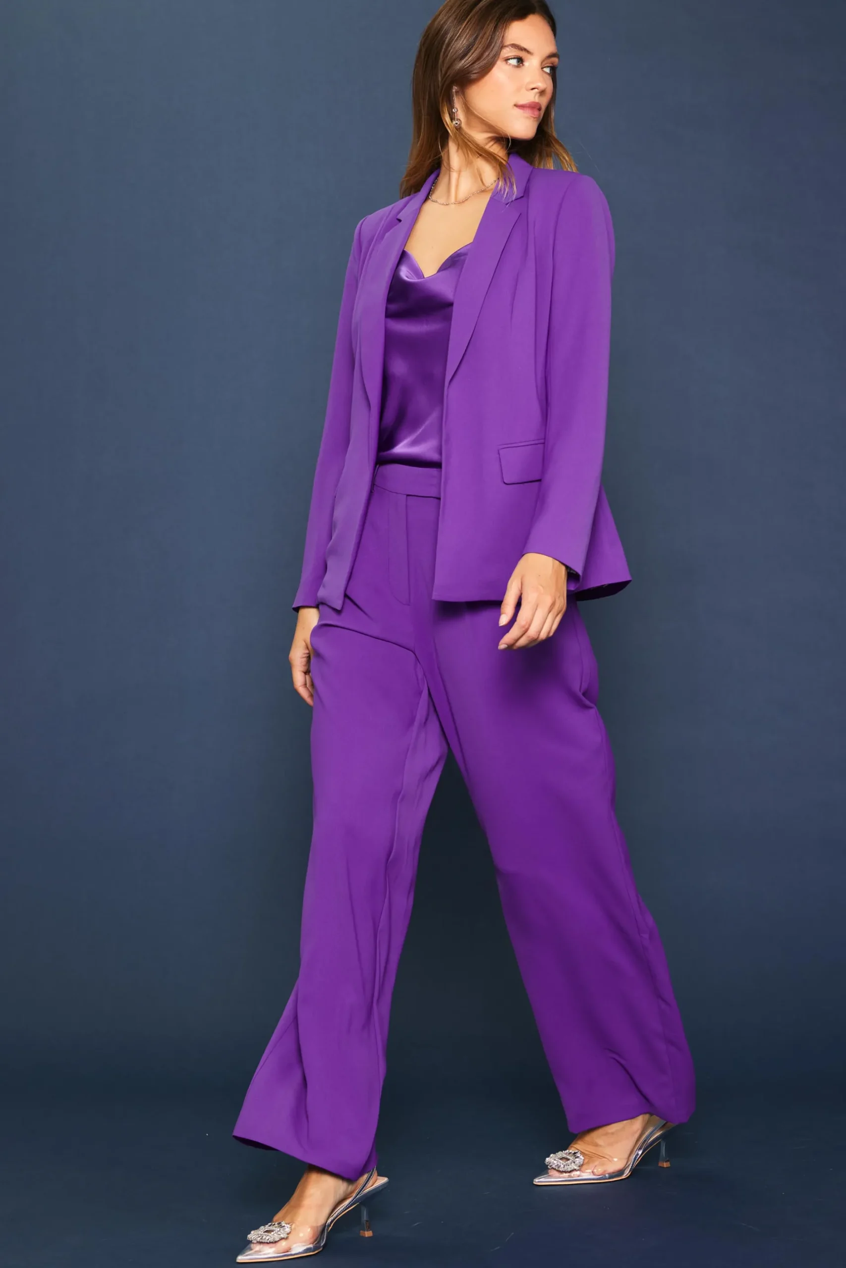 SKIES ARE BLUE Blazers*Welt Pocket Blazer Grape