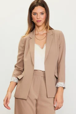 SKIES ARE BLUE Blazers*Welt Pocket Blazer Tan