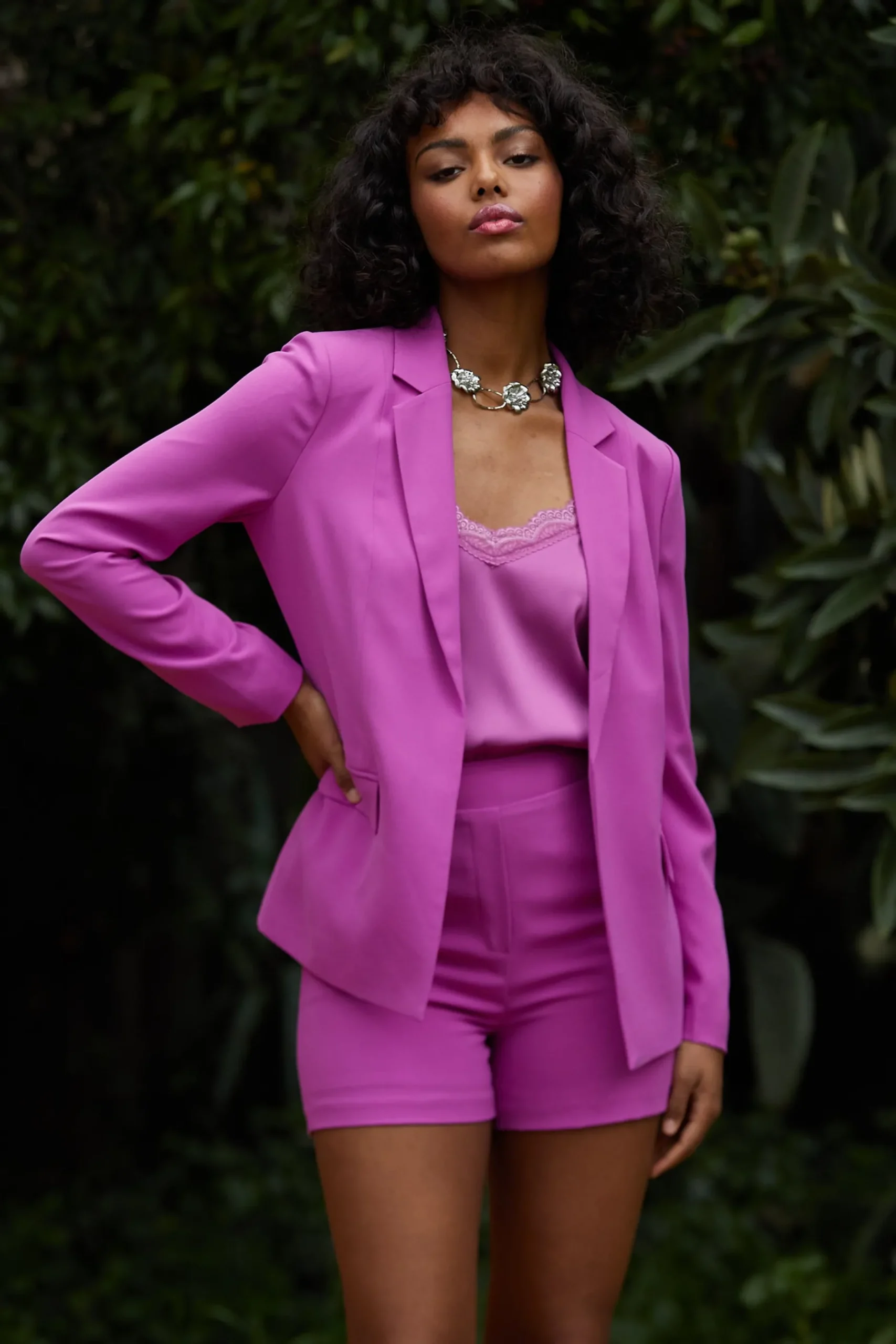 SKIES ARE BLUE Blazers*Welt Pocket Blazer Mulberry