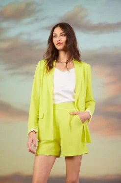 SKIES ARE BLUE Blazers*Welt Pocket Blazer Limeyellow