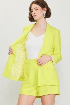 SKIES ARE BLUE Blazers*Welt Pocket Blazer Limeyellow