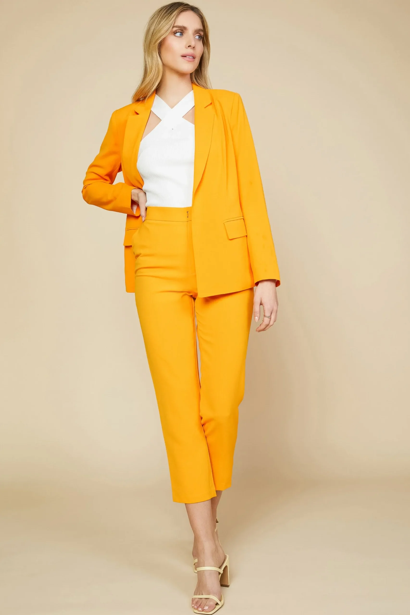 SKIES ARE BLUE Pants*Welt Pocket Trouser Sunkissedorange